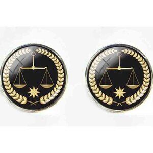 Gascoigne Lawyer Attorney Justice Scales Cufflinks Silver Gold Black Men's